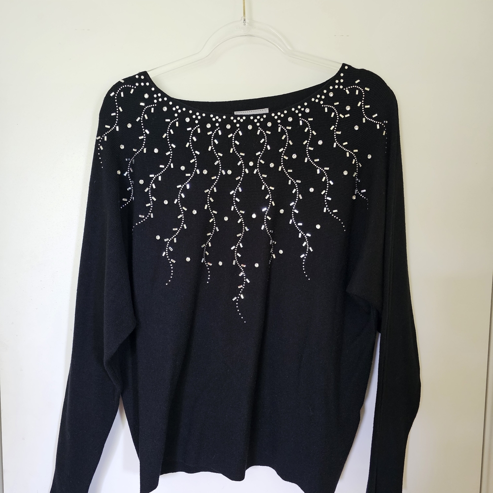 Milano Black Top with Jewel Accents